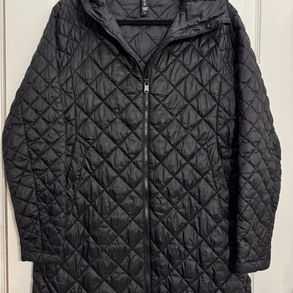 Athleta Black Quilted Puffer Jacket